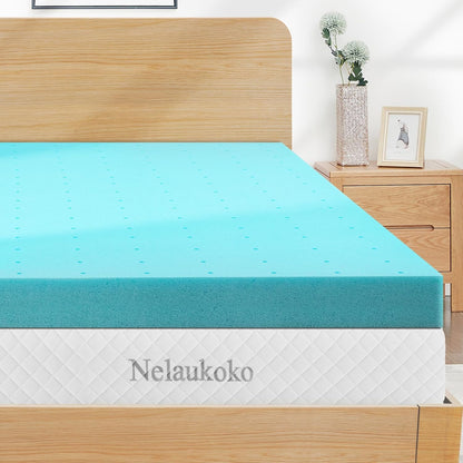 2 Inch Gel Infused Memory Foam Mattress Topper Twin – Single Bed Mattress Pad – Ventilated and Breathable – Certipur Certified