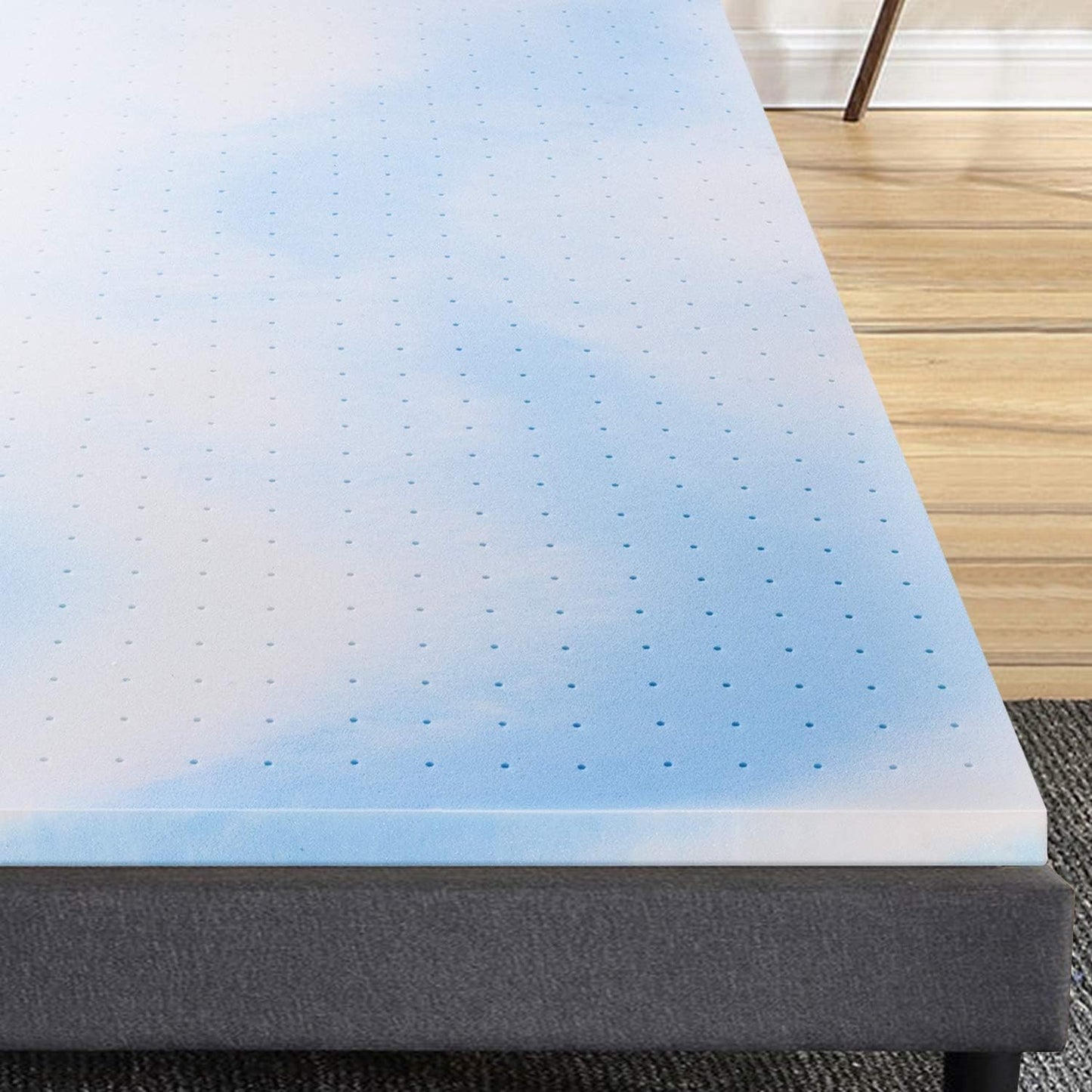 King Mattress Topper, 2 Inch Cooling Gel-Infused Firm Bed Topper