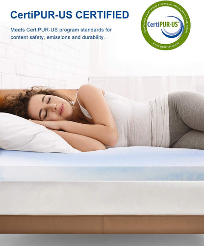 King Mattress Topper, 2 Inch Cooling Gel-Infused Firm Bed Topper