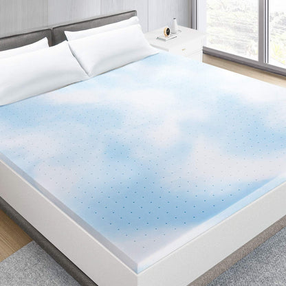 King Mattress Topper, 2 Inch Cooling Gel-Infused Firm Bed Topper