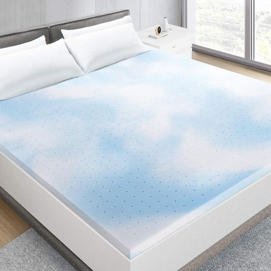 King Mattress Topper, 2 Inch Cooling Gel-Infused Firm Bed Topper