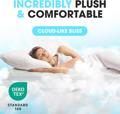 Full Size Mattress Topper – Thick, Plush, and Cooling Mattress Pad, Extra Soft Rayon from Bamboo Cover, Breathable, Machine Washable Mattress Topper for Full Bed
