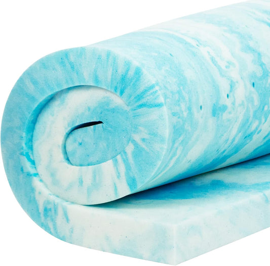 Memory Foam Mattress Topper (Full) - 3 Inch Thick Gel Bed Pad - Soft Sleeping Pillow Top for RV Camping & Dorm - Egg Crate Alternative Luxury Sleep Layer - Certipur-Us Certified