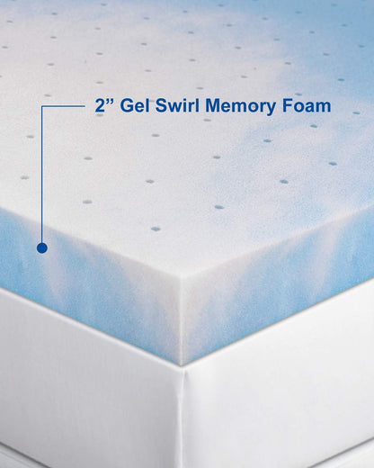 King Mattress Topper, 2 Inch Cooling Gel-Infused Firm Bed Topper
