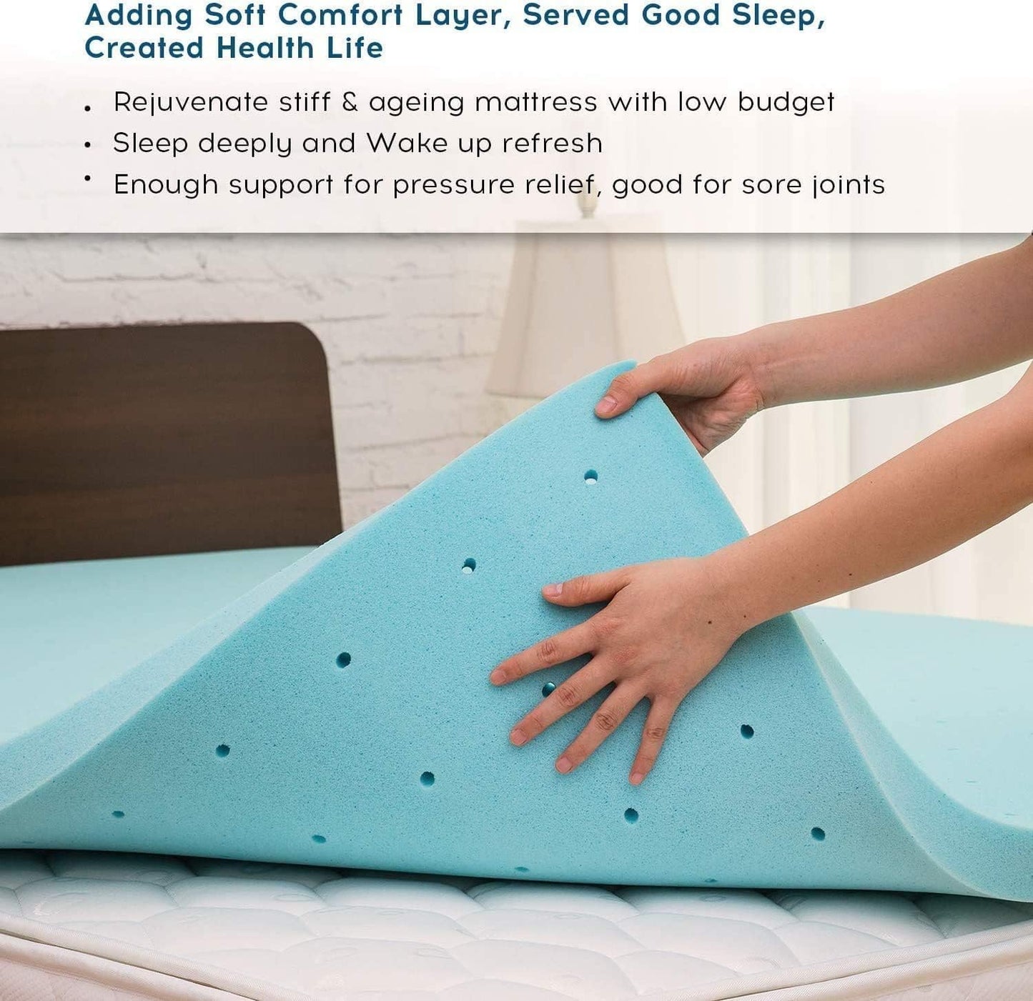 2 Inch Gel Infused Memory Foam Mattress Topper Twin – Single Bed Mattress Pad – Ventilated and Breathable – Certipur Certified