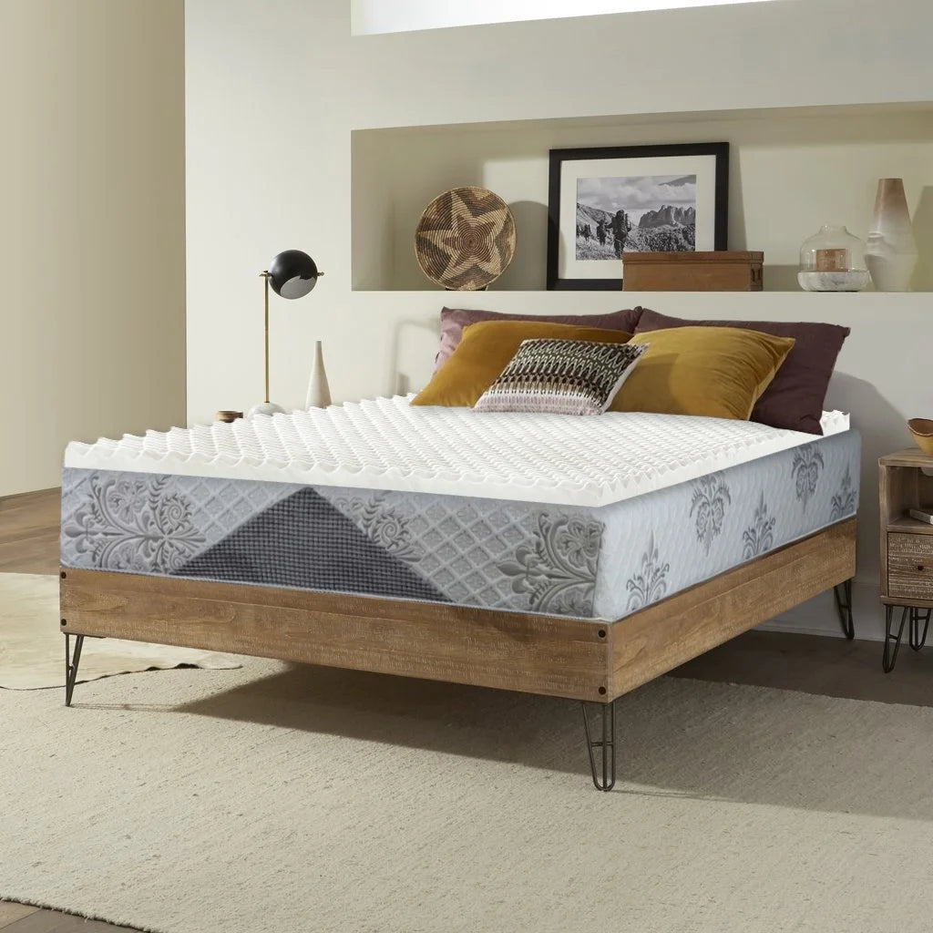3" Convoluted Egg Shell Foam Mattress Topper, Full