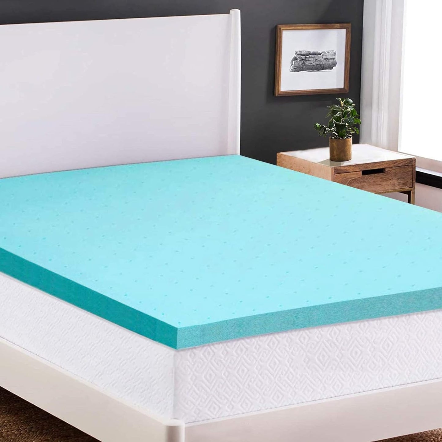 2 Inch Gel Infused Memory Foam Mattress Topper Twin – Single Bed Mattress Pad – Ventilated and Breathable – Certipur Certified