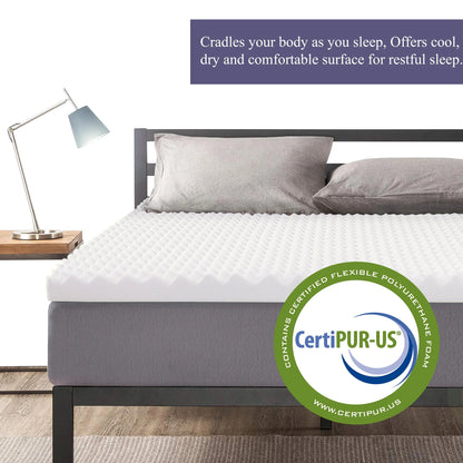 3" Convoluted Egg Shell Foam Mattress Topper, Full