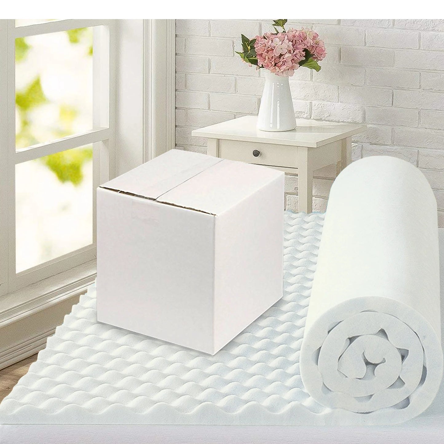 3" Convoluted Egg Shell Foam Mattress Topper, Full
