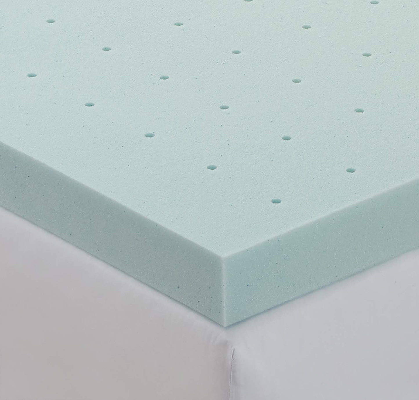 Bedding Mattress Topper, 2 Inch Memory Foam Topper, Gel Infused Memory Foam Mattress Topper, Ventilated Design Mattress Pad, Full, Blue