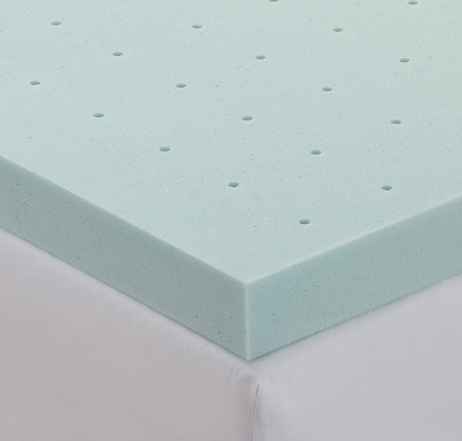 Bedding Mattress Topper, 2 Inch Memory Foam Topper, Gel Infused Memory Foam Mattress Topper, Ventilated Design Mattress Pad, Full, Blue